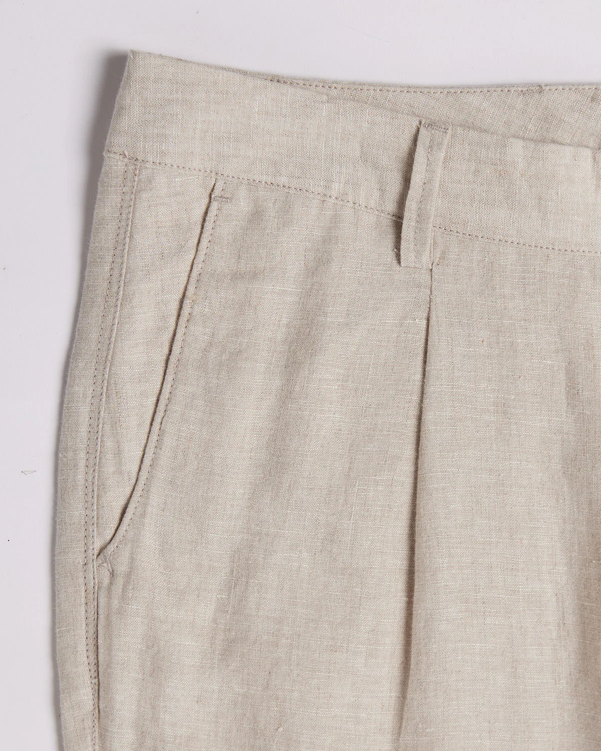 Elegant Linen Pants - Ecru - Image 3