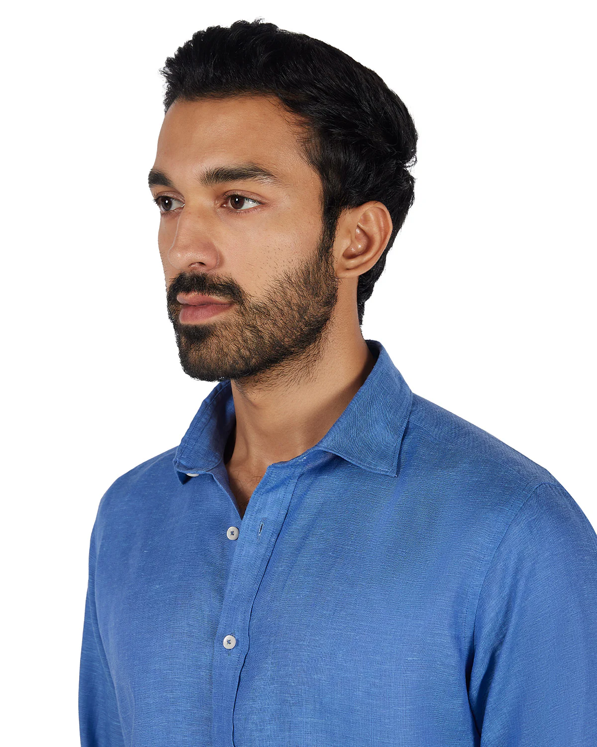 100% Linen Shirt - Blue - Image 2