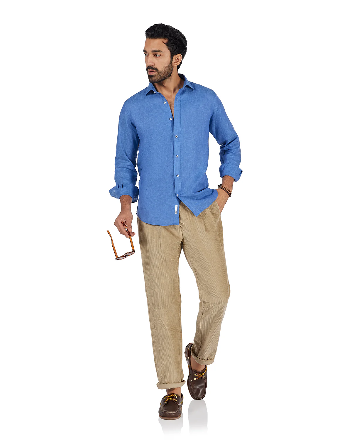 100% Linen Shirt - Blue - Image 3