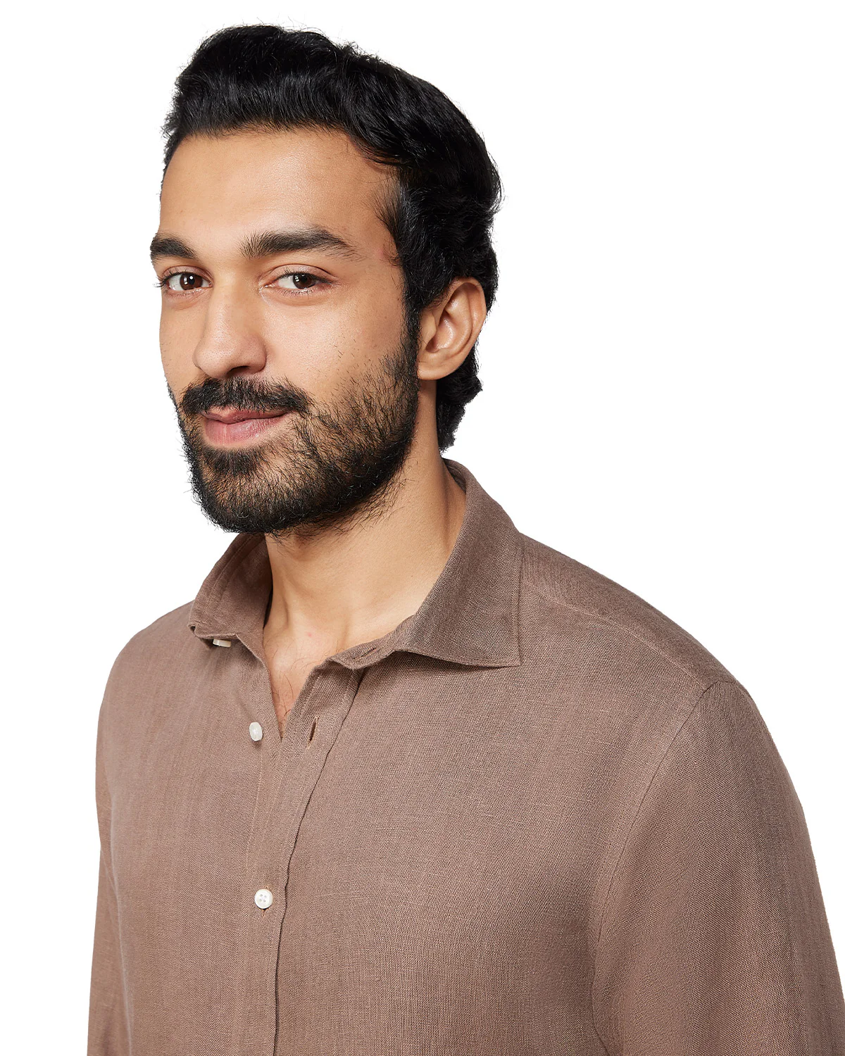 100% Linen Shirt - Brown - Image 2