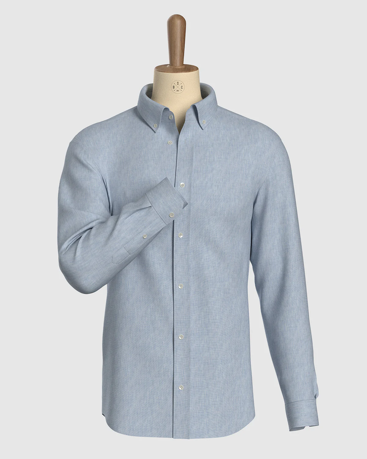 100% Linen Shirt - Light Blue - Image 2