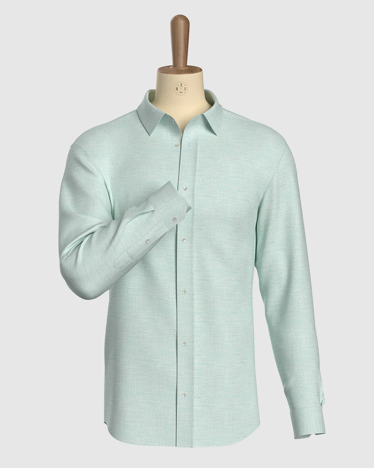 100% Linen Shirt - Light Green - Image 2