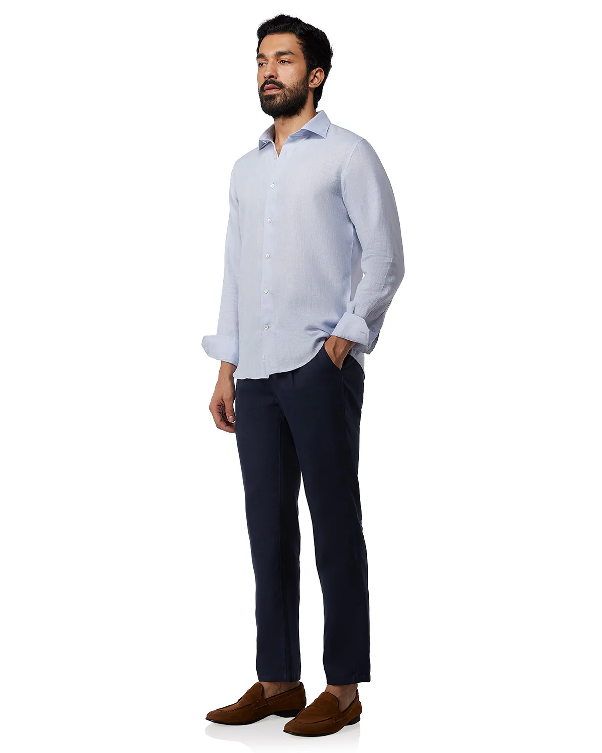100% Linen Shirt - Lilac - Image 3