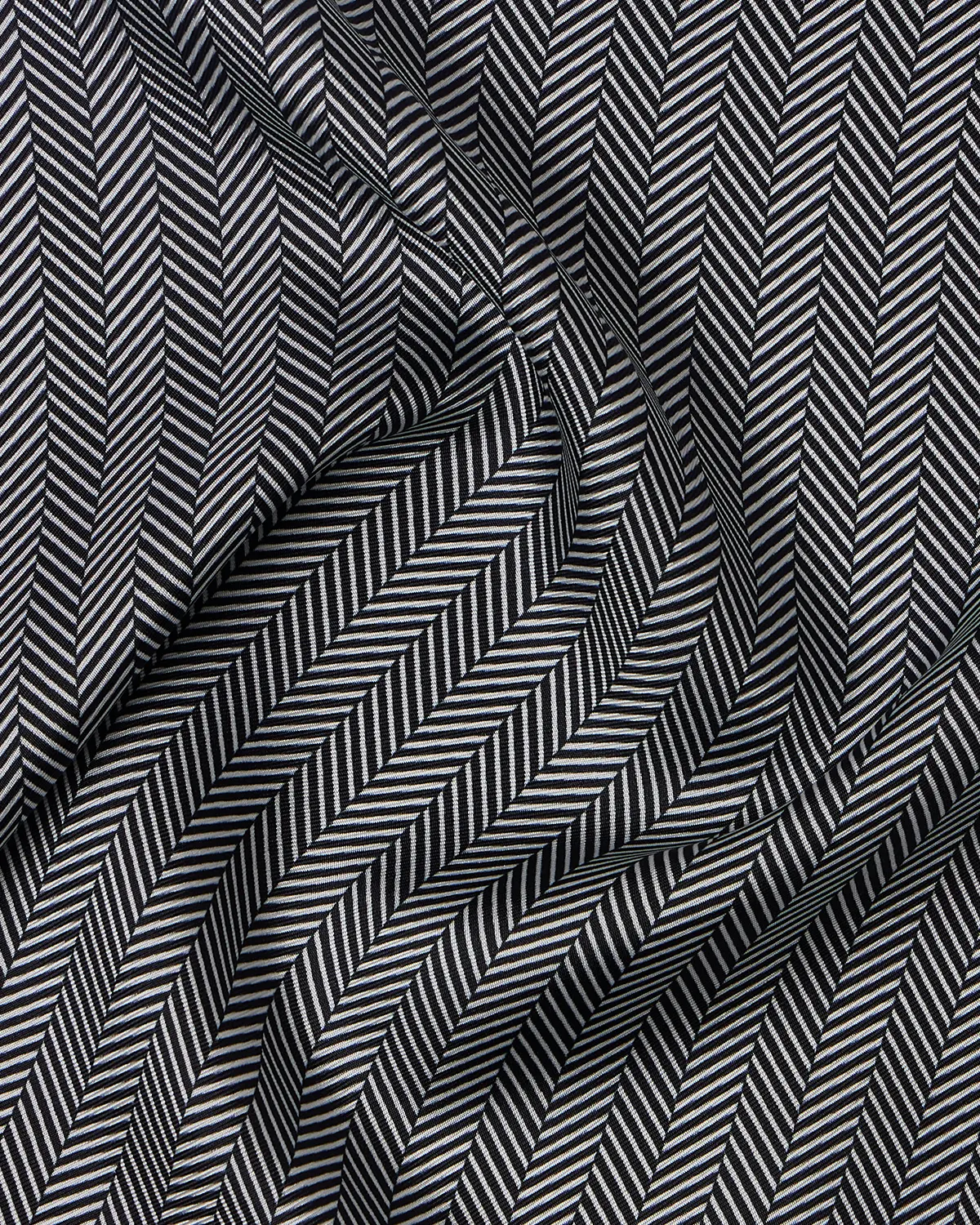 100% Silk Chevron Printed Pocket Square - Grey - Image 3