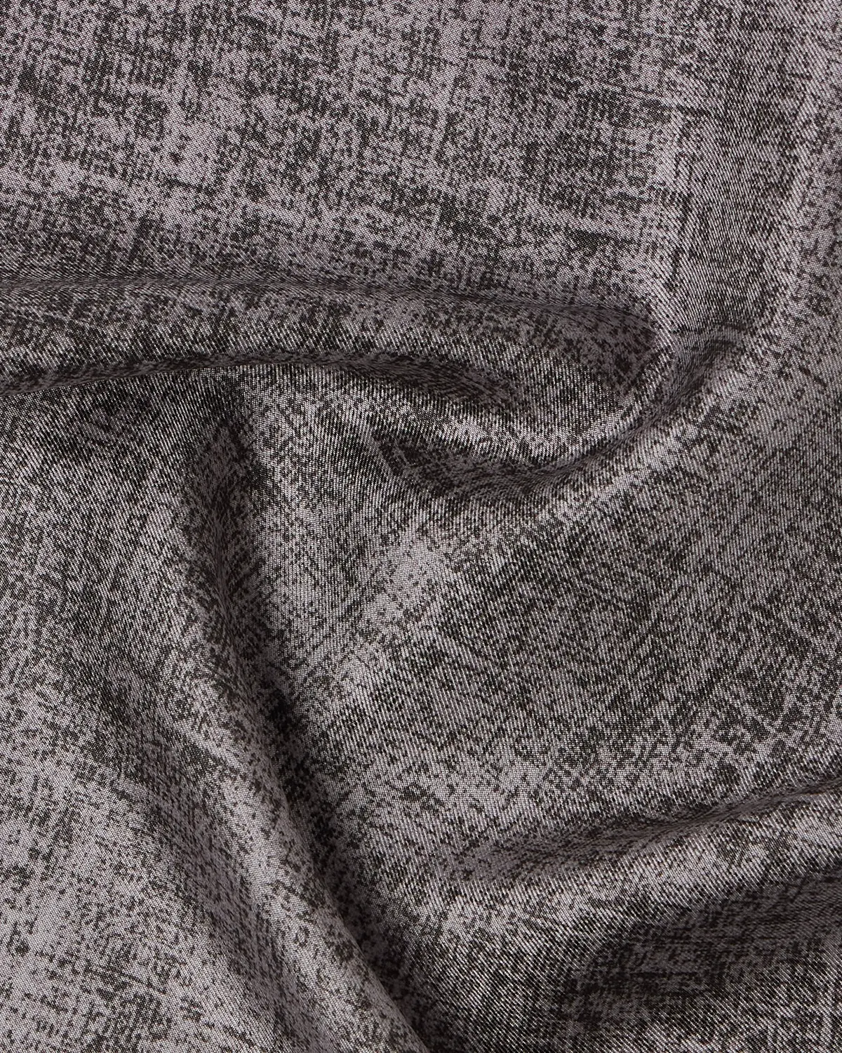 100% Silk Textured Printed Pocket Square - Grey - Image 3