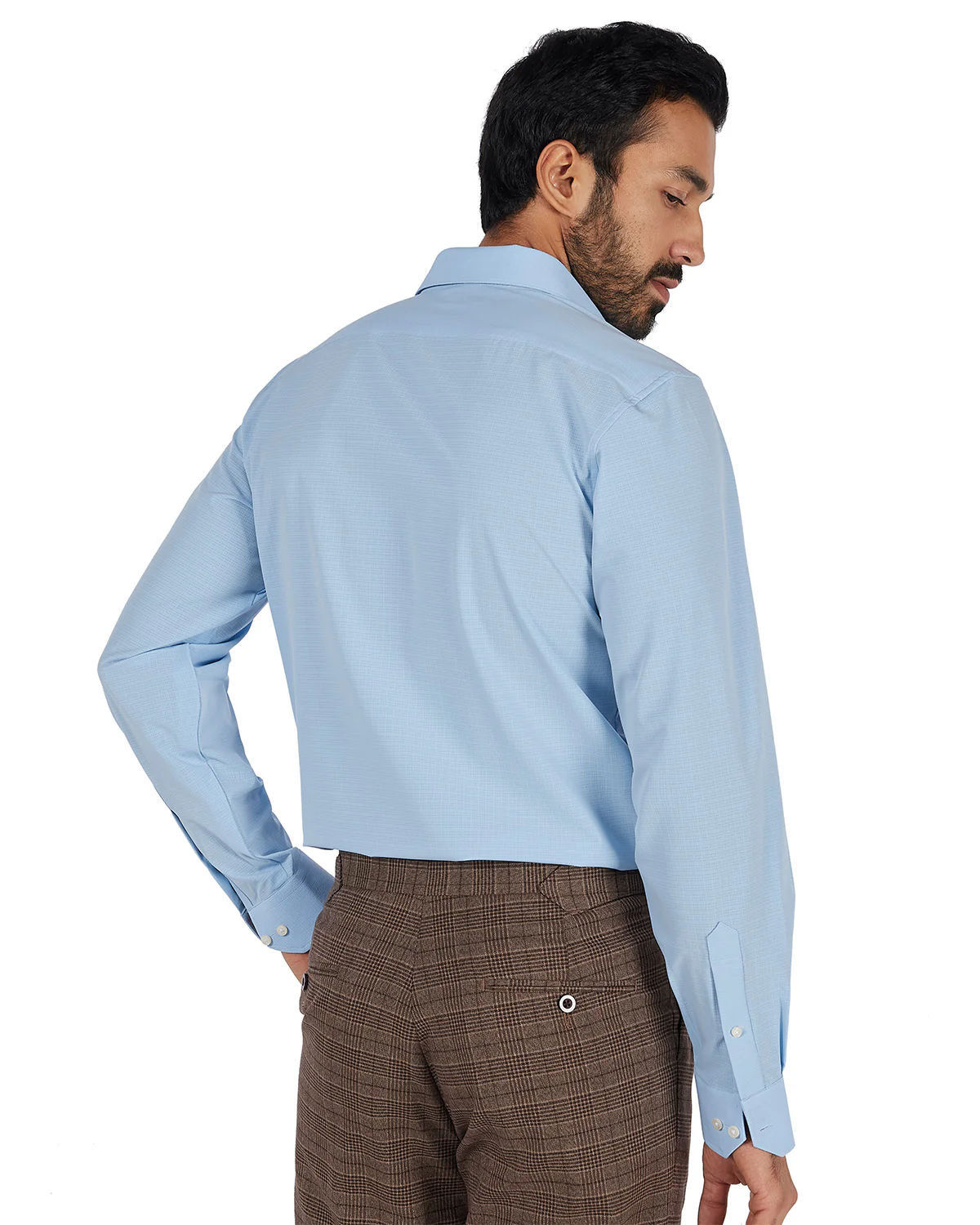 4-Way Stretch Dobby Shirt - Light Blue - Image 5