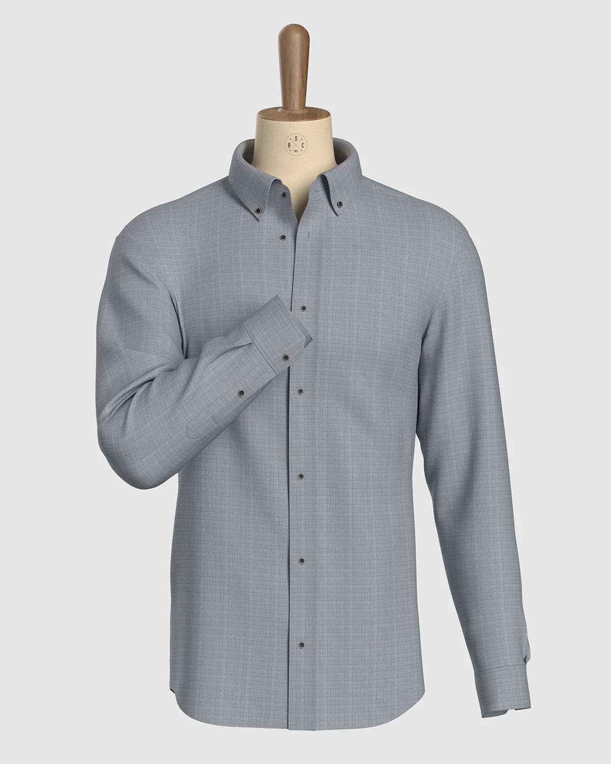 Aldwych Dobby Checked Shirt - Grey - Image 2