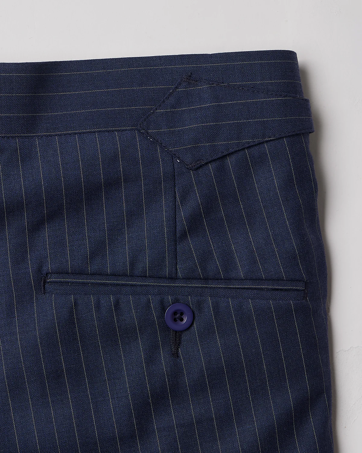 Antibes Striped Blended Wool Neapolitan Dress Pants - Blue - Image 5