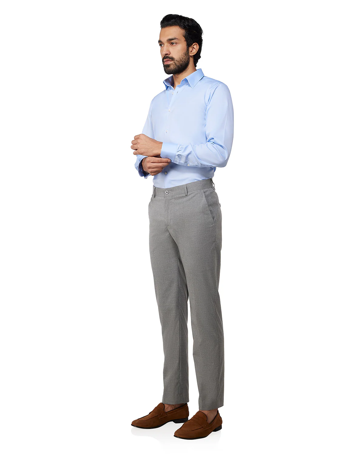 Argent Striped Dress Pants - Light Grey - Image 4
