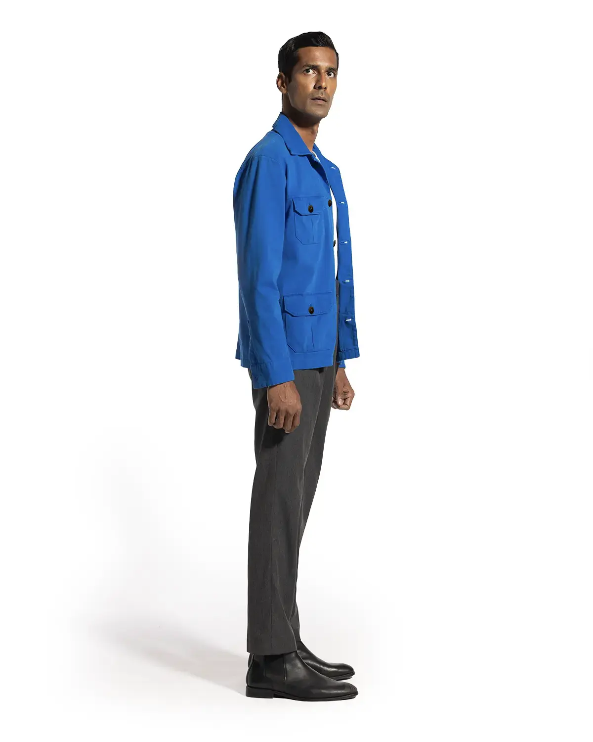 Ashcroft Washed Twill Shacket - Royal Blue - Image 4