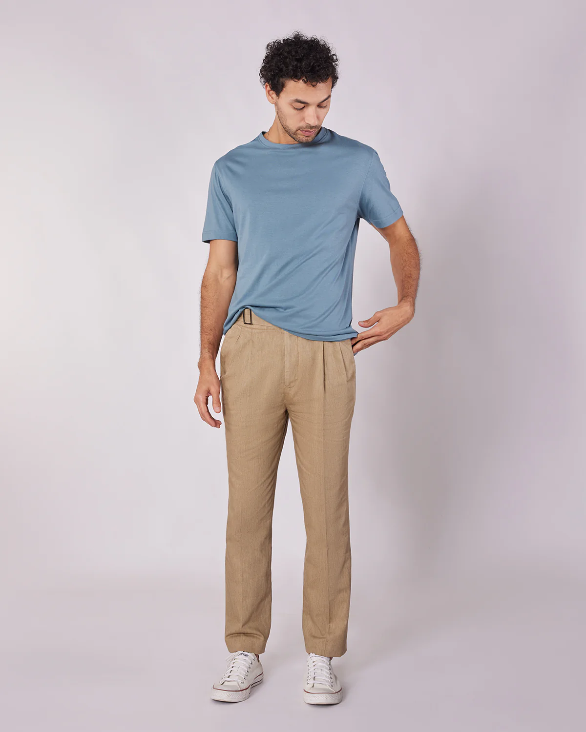 Aura Cotton Linen Neapolitan Pants - Khaki - Image 4