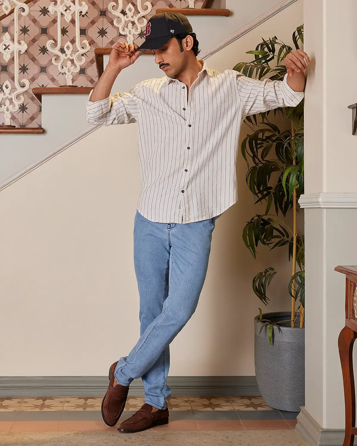 Black & Ecru Striped Shirt - Image 4