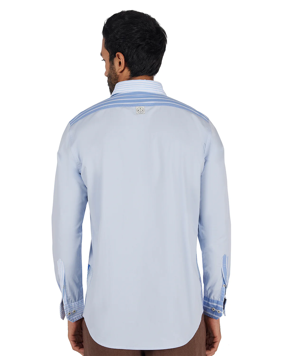 Blue Block Patchwork Shirt - Image 5