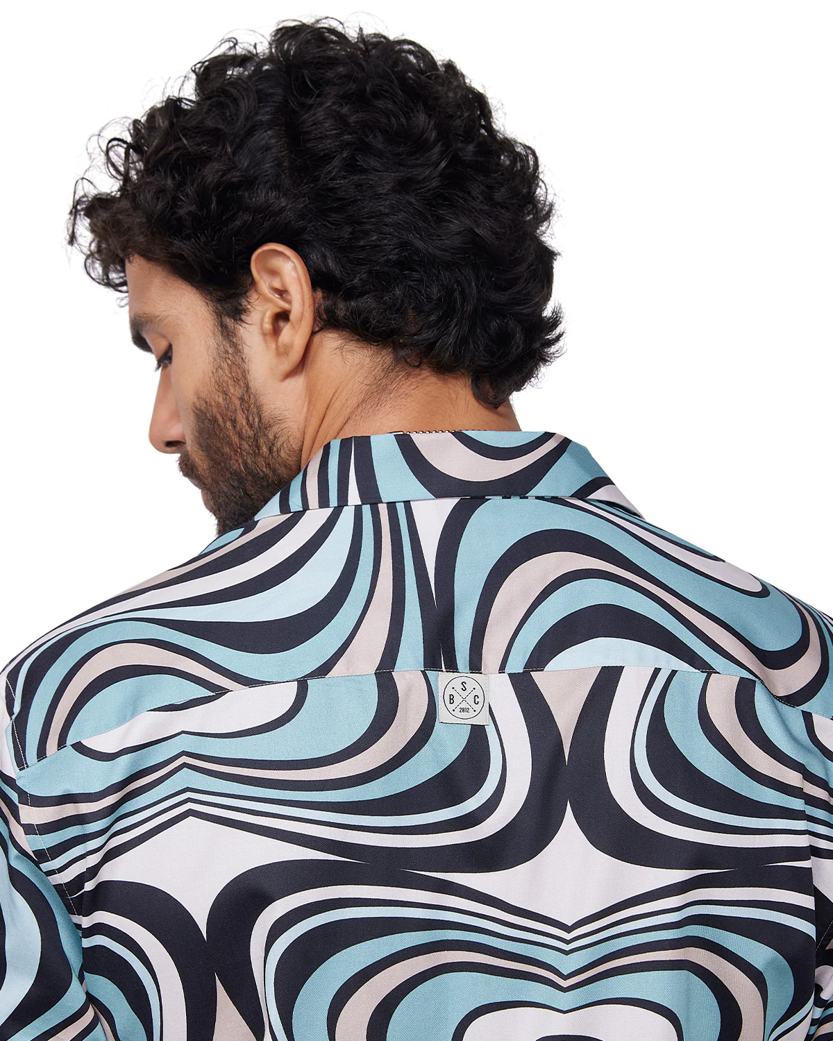 Blue Illusion Printed Shirt - Image 6