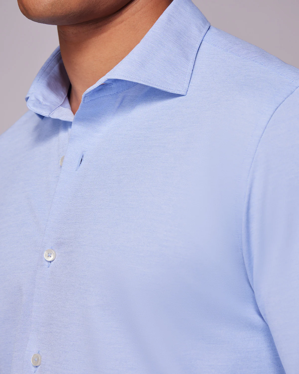Blue Stretch Knit Shirt - Image 2