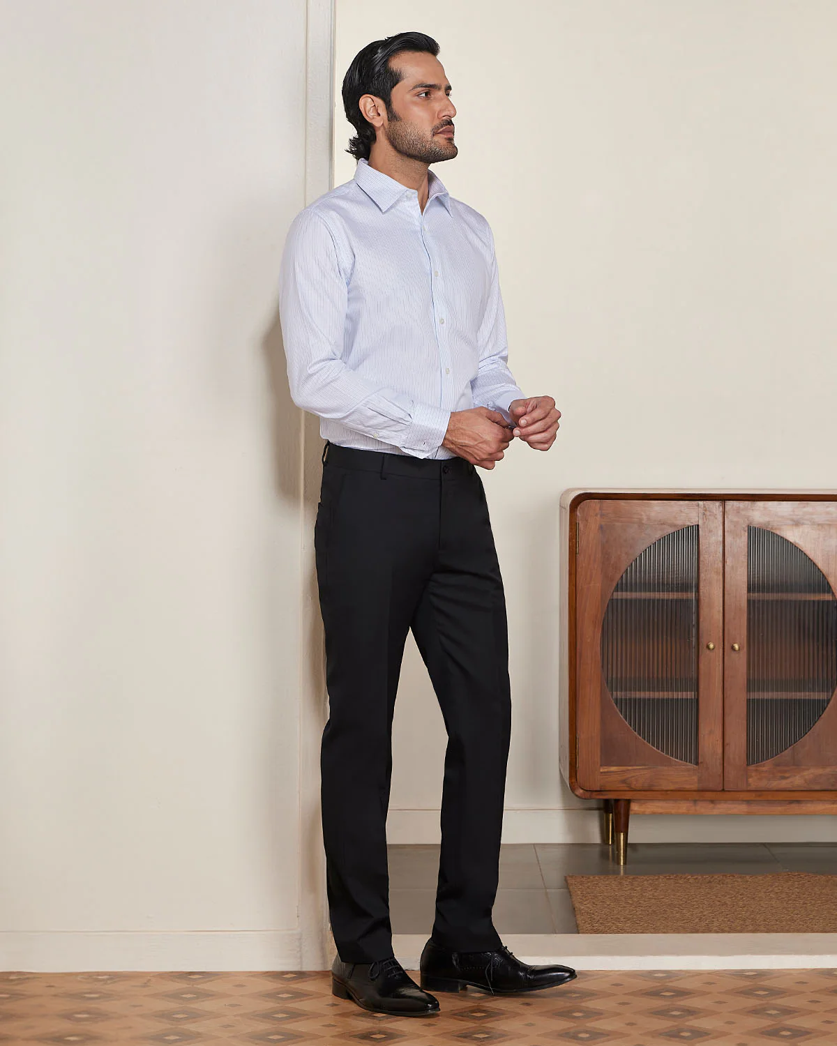 Blue Twill Striped Shirt - Image 4