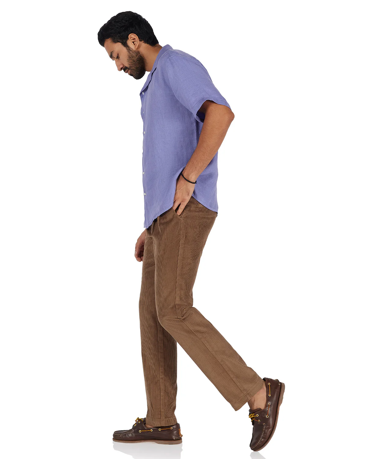 Blue Washed 100% Linen Twill Shirt - Image 4