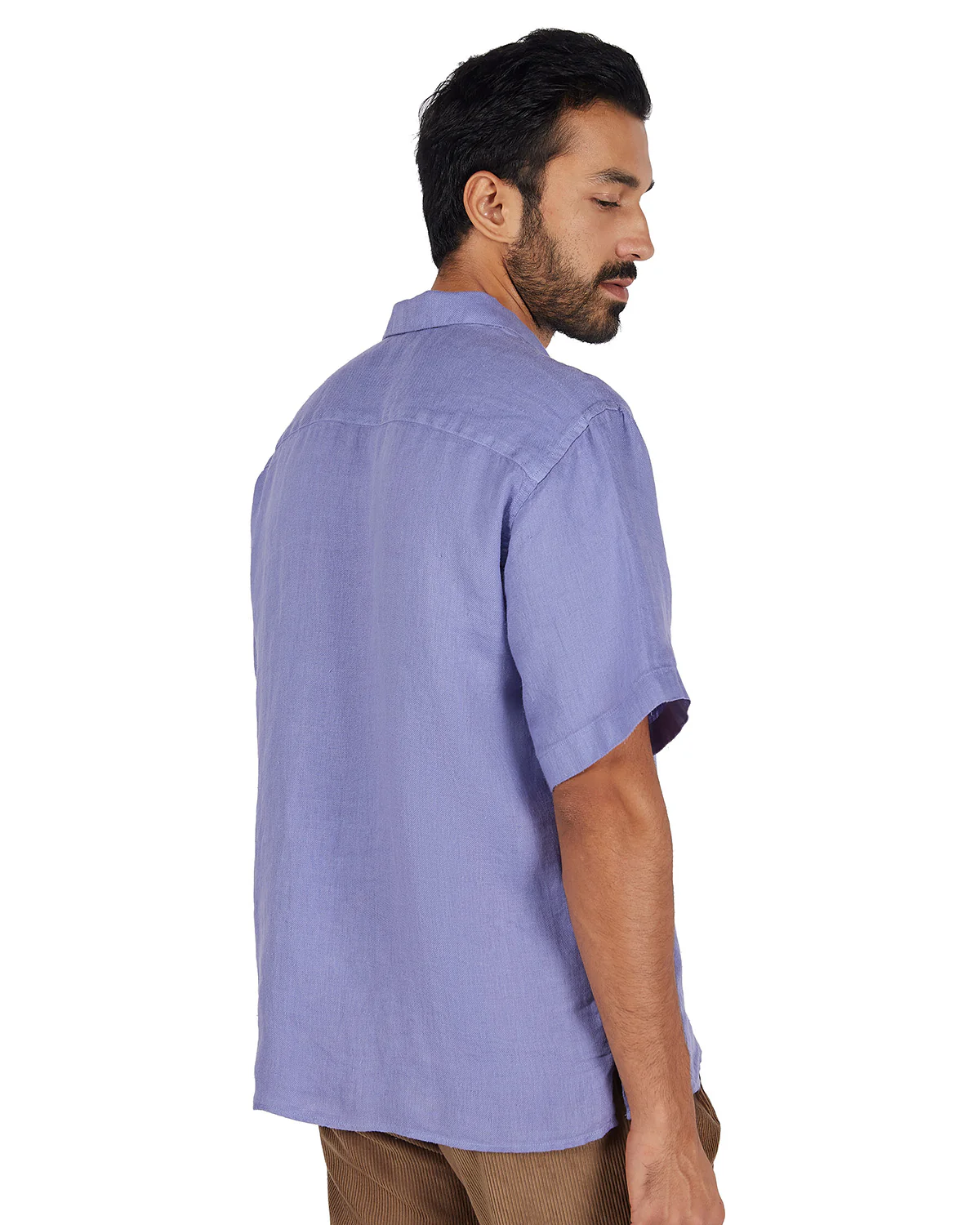 Blue Washed 100% Linen Twill Shirt - Image 5