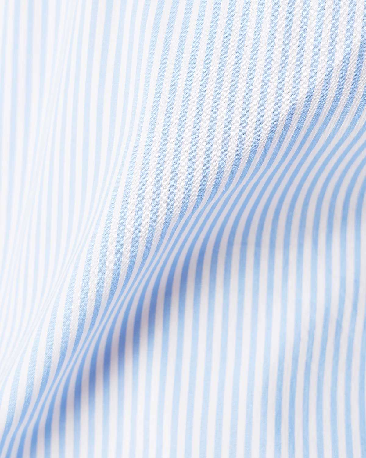 Blue & White Stretch Poplin Striped Shirt - Image 5