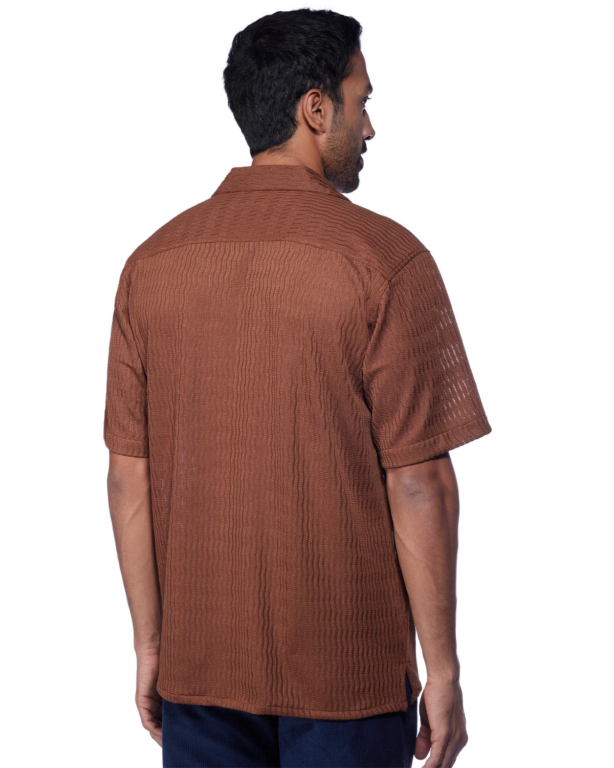 Brown Dobby Knit Shirt - Image 3