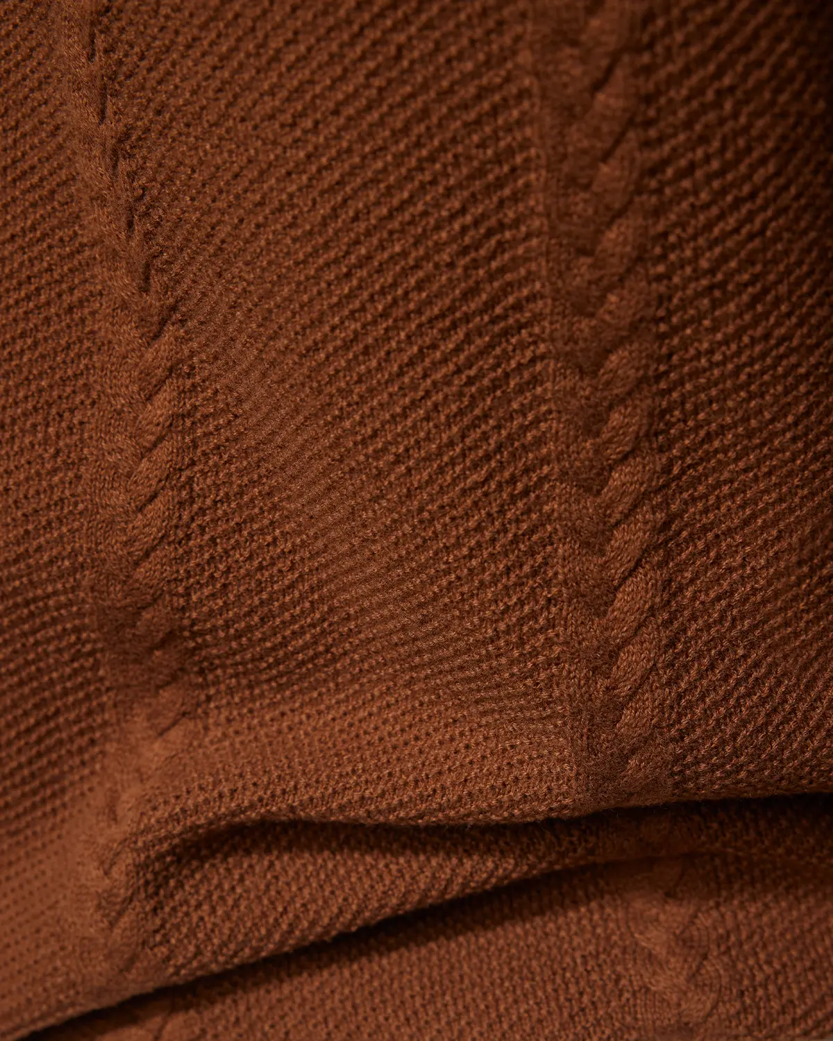 Brown Jacquard Flat Knit Shirt - Image 5