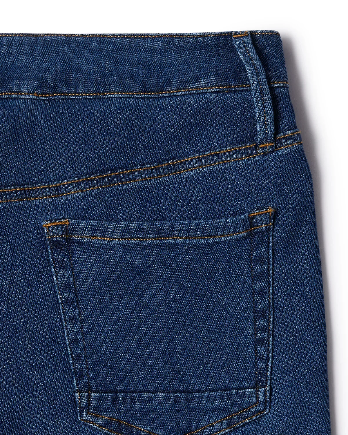 Japanese Back-Brushed Twill Stretch Jeans - Mid Blue - Image 8