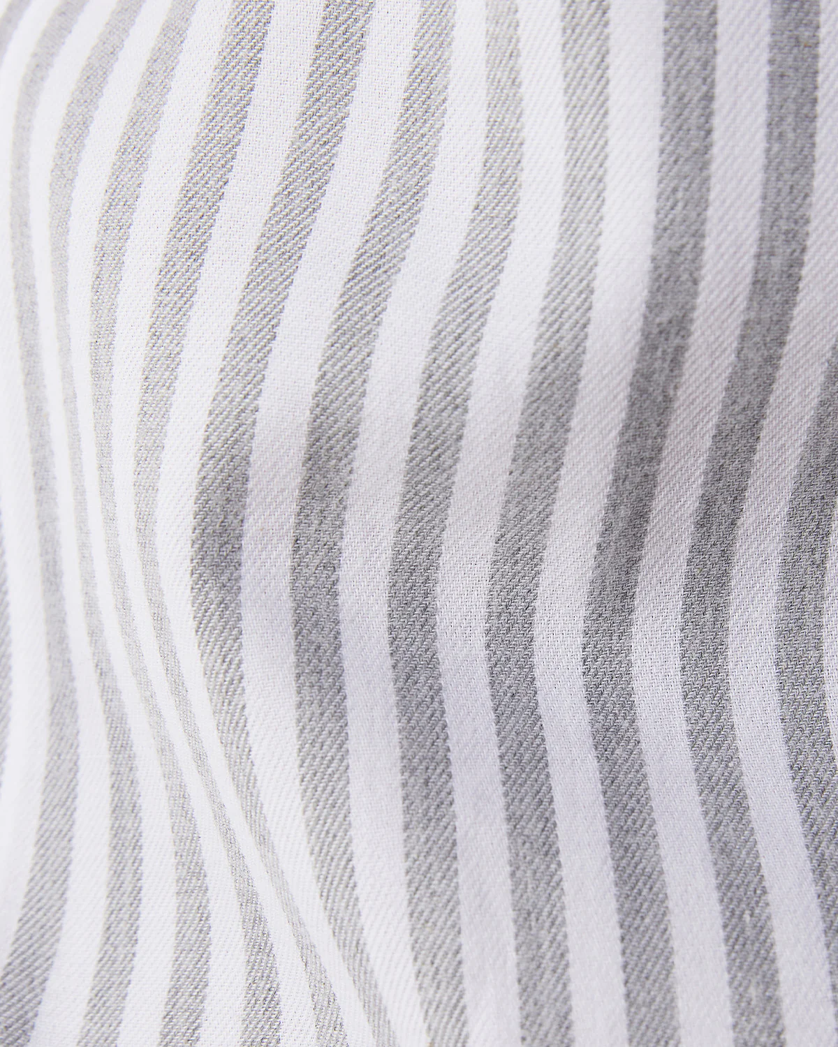 Brushed Twill Striped Shirt - Grey & White - Image 5