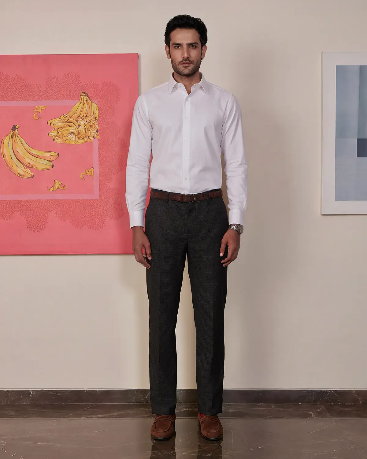 Caelan Dobby Stretch Dress Pants - Charcoal - Image 3