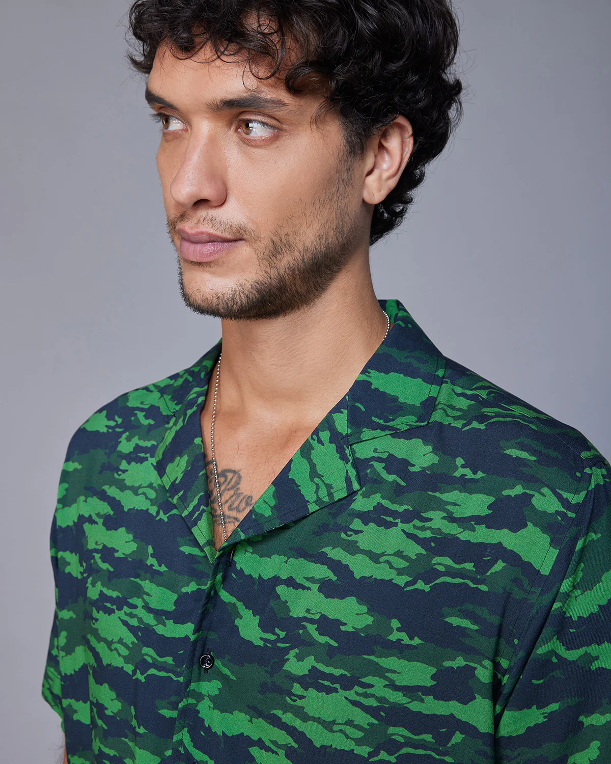 Camo Printed Shirt - Green - Image 2