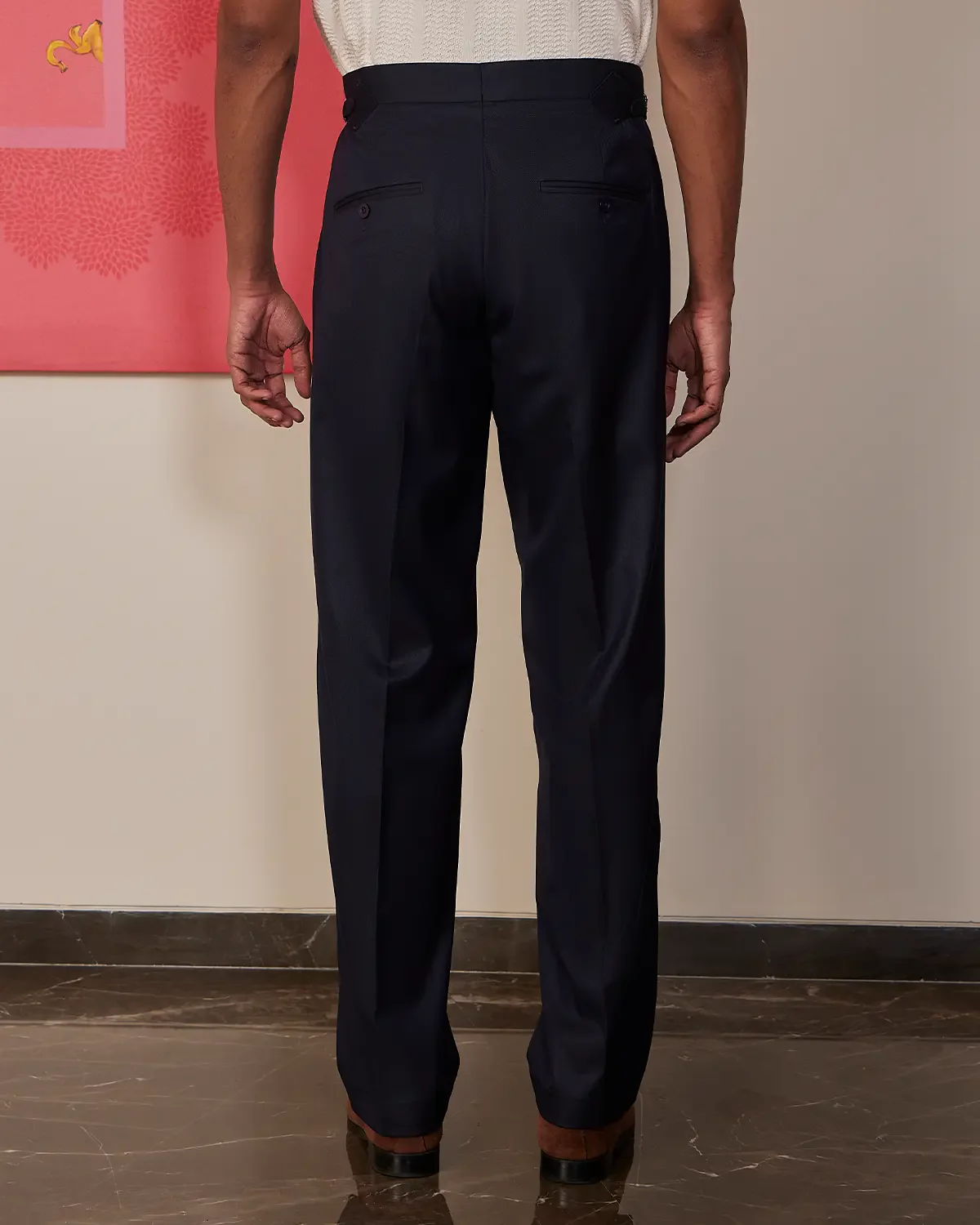 Cascade Relaxed Neapolitan Dress Pants – Navy - Image 2