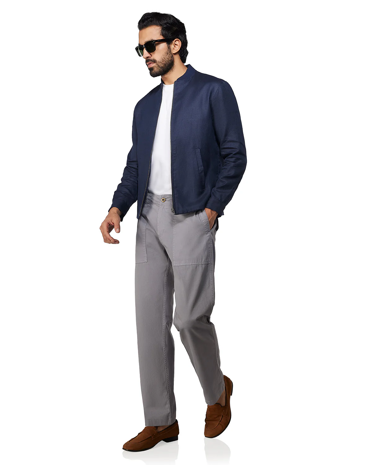 Cavallo 100% Linen Jacket - Navy - Image 3