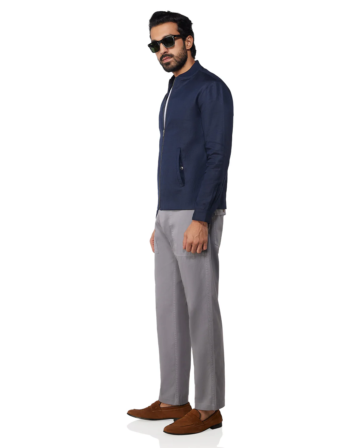 Cavallo 100% Linen Jacket - Navy - Image 4