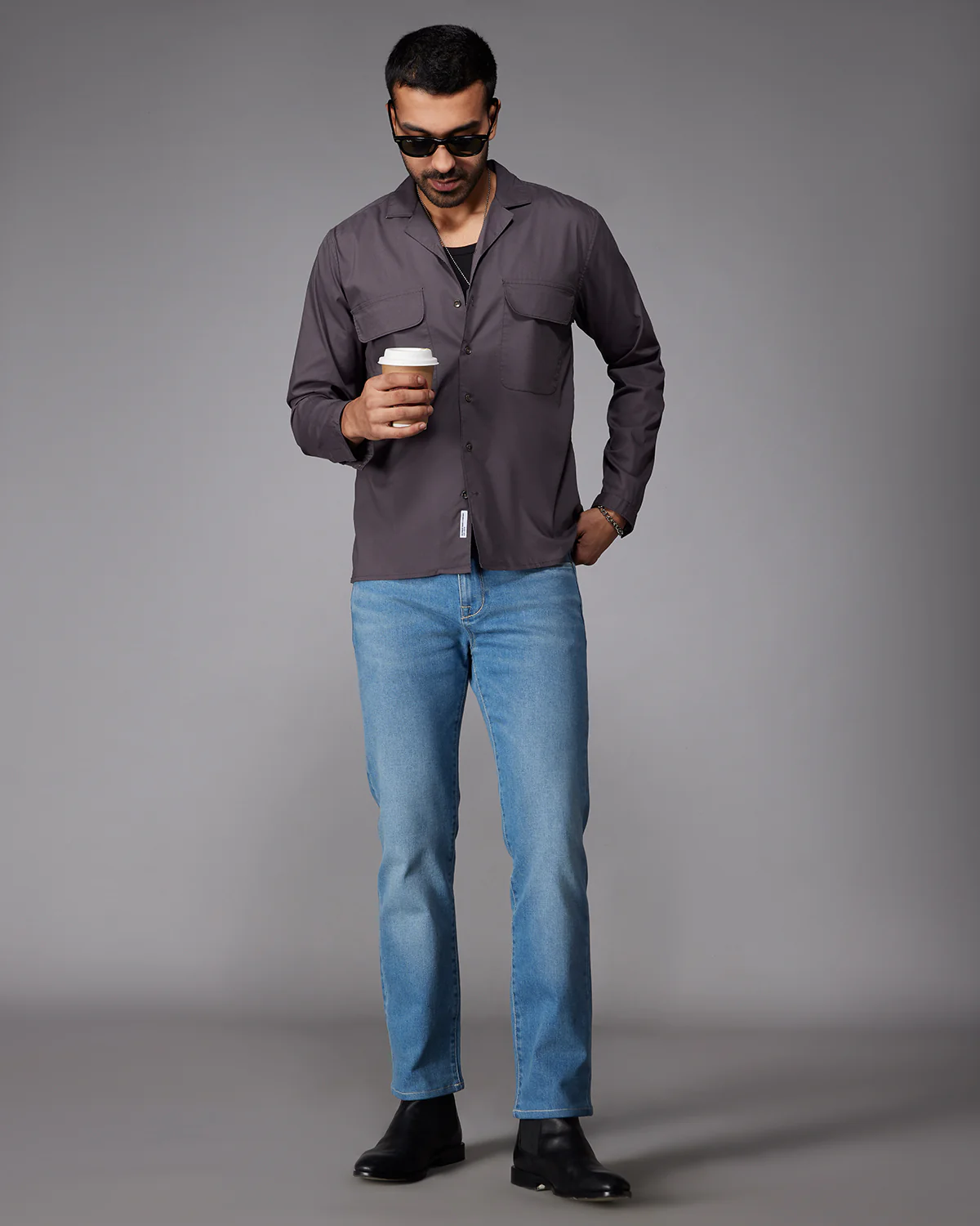 Charcoal Stretch Shirt - Image 5