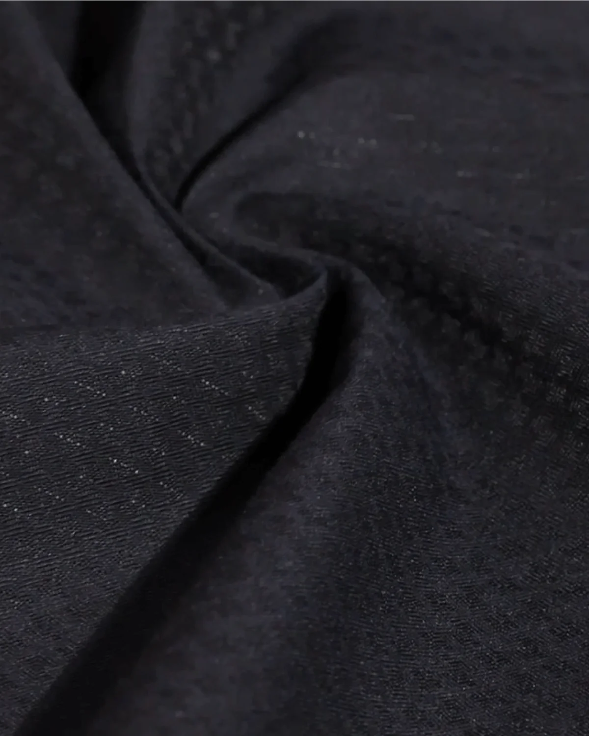 Cotton Blend Dobby Shirt - Black