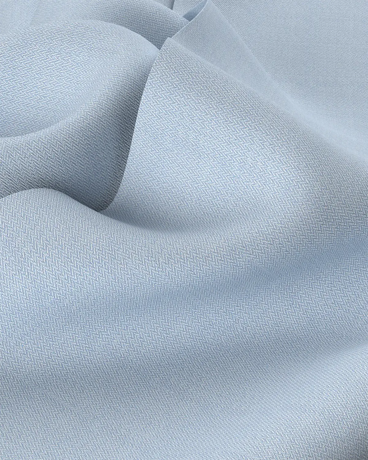Cotton Herringbone Shirt - Light Blue