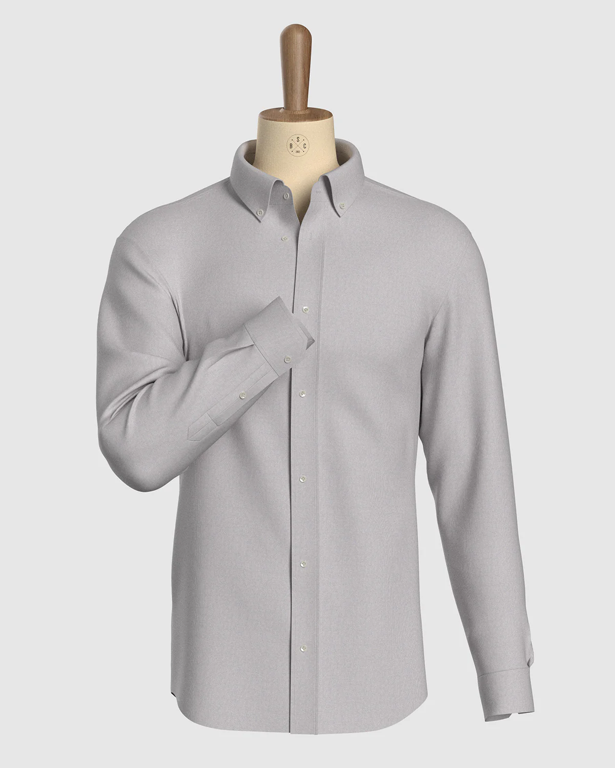 Cotton Linen Shirt - Light Grey - Image 2