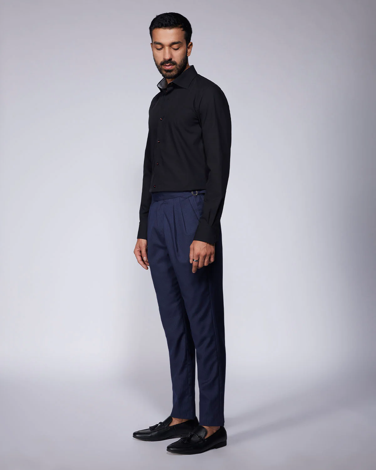 Cotton Oxford Shirt - Black - Image 3