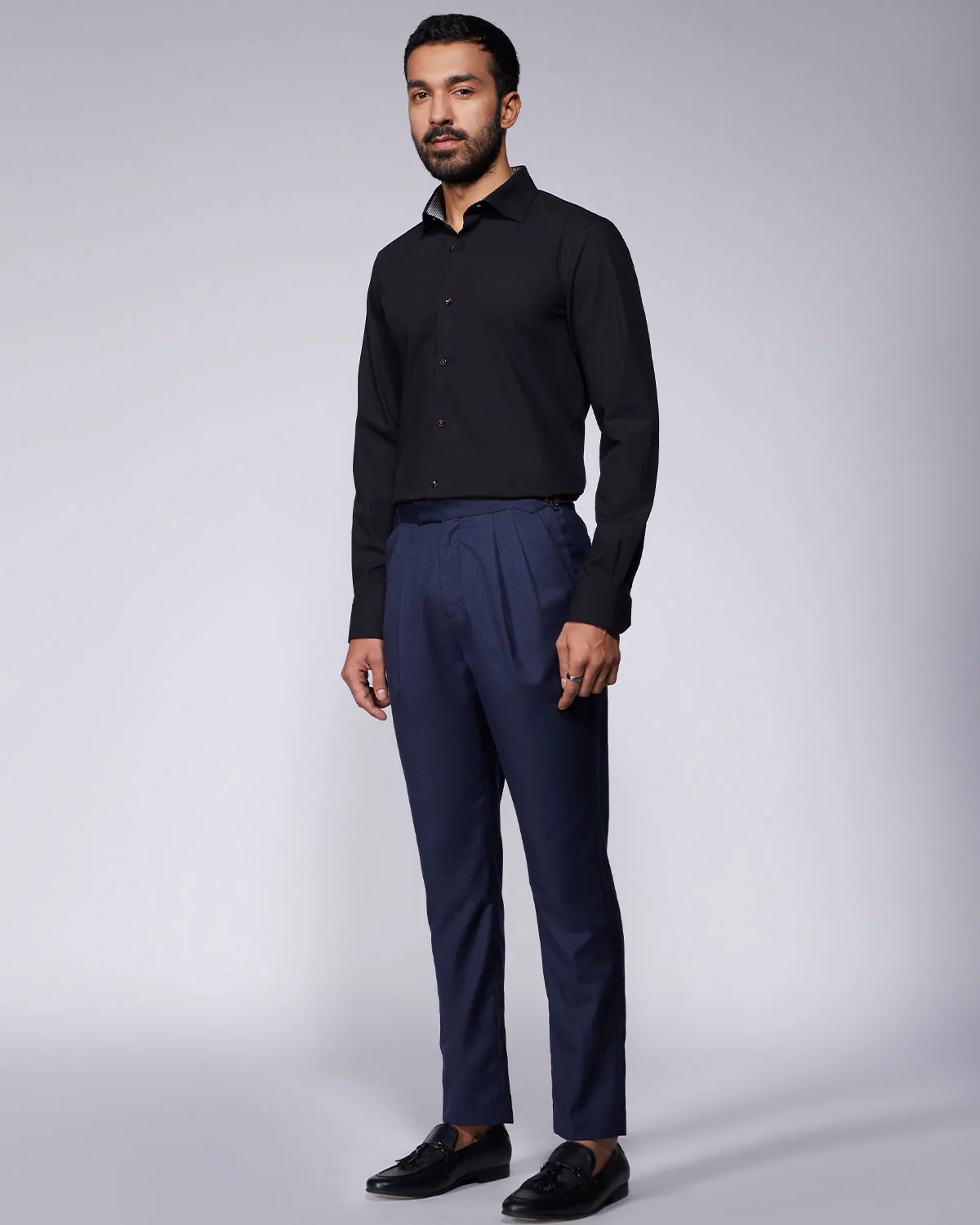 Cotton Oxford Shirt - Black - Image 4