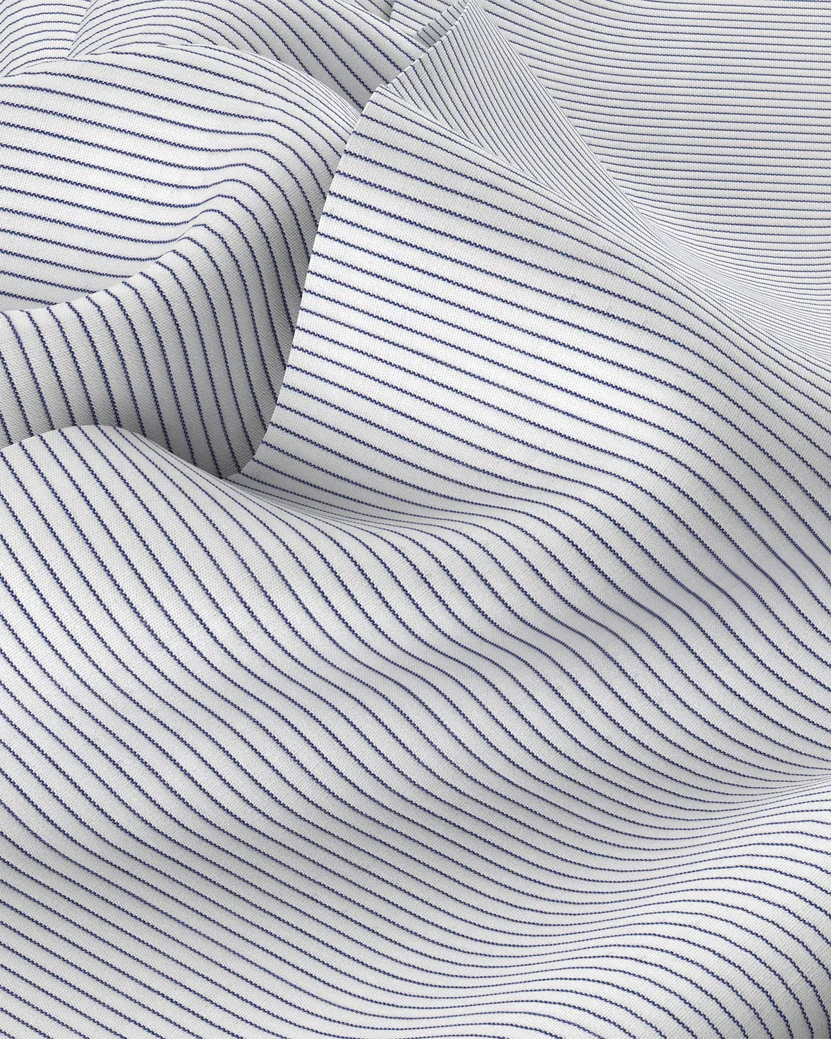 Cotton Pinstriped Shirt - Blue & White