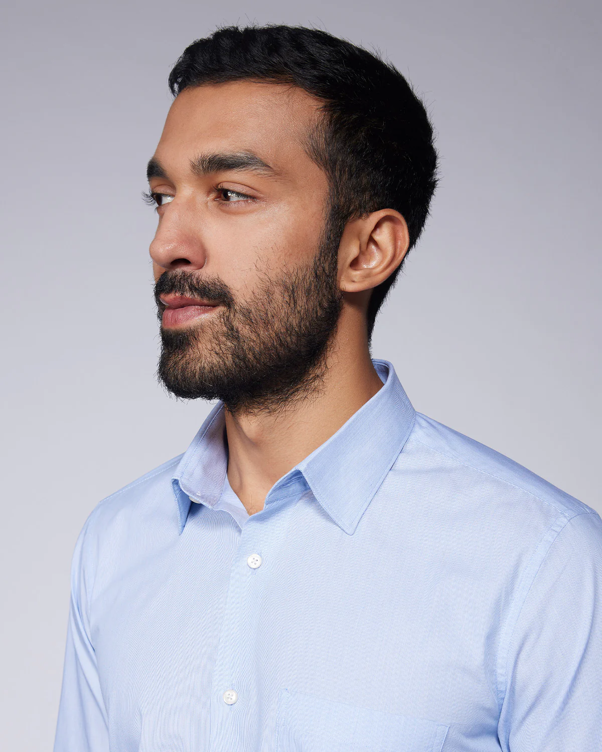 Cotton Pinstriped Shirt - Blue & White - Image 2