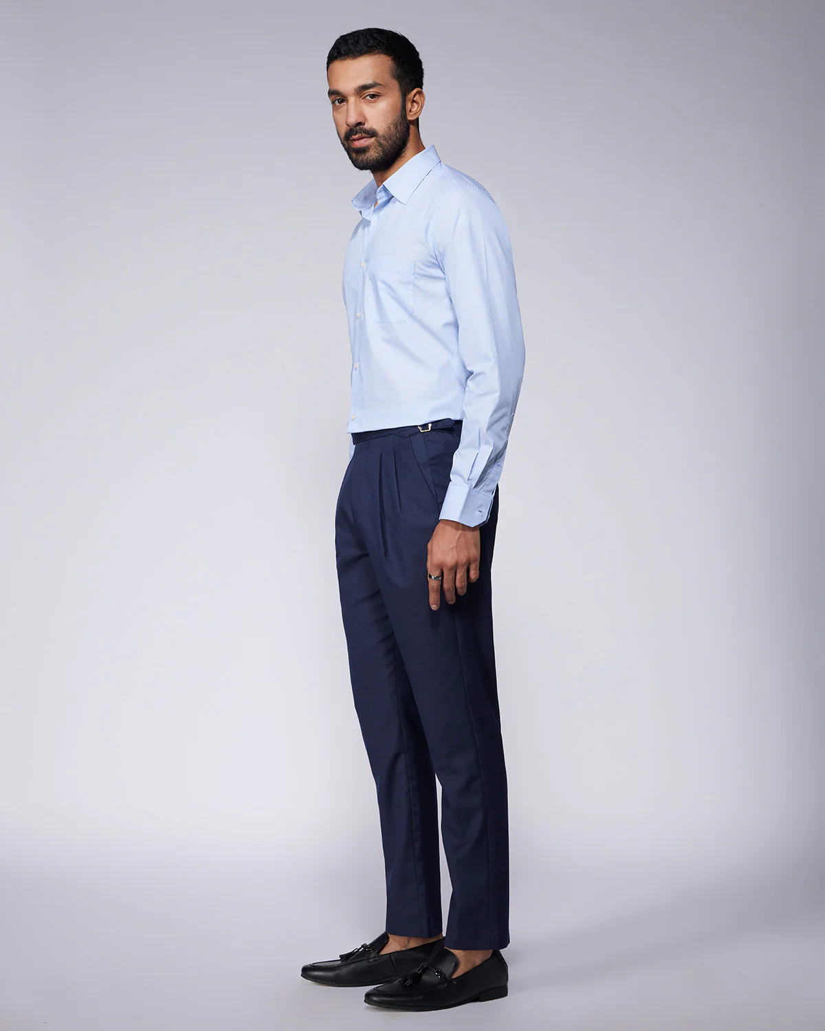 Cotton Pinstriped Shirt - Blue & White - Image 4