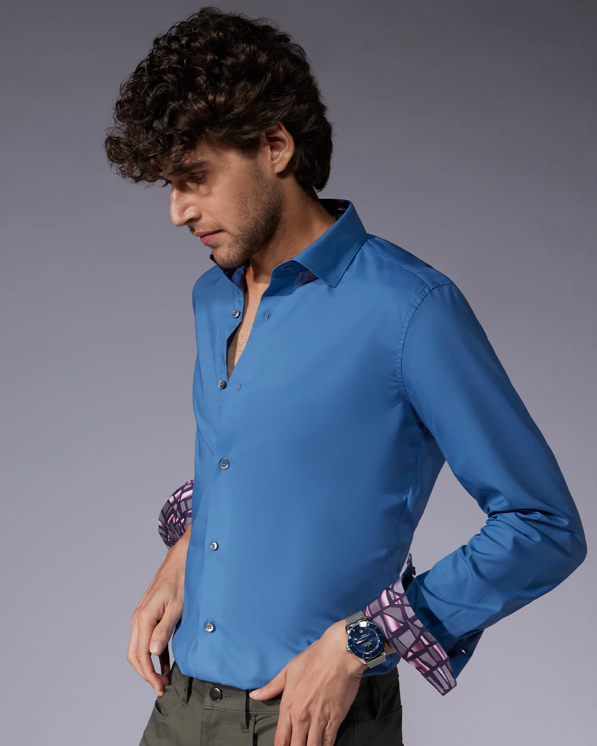Cotton Poplin Shirt - Blue
