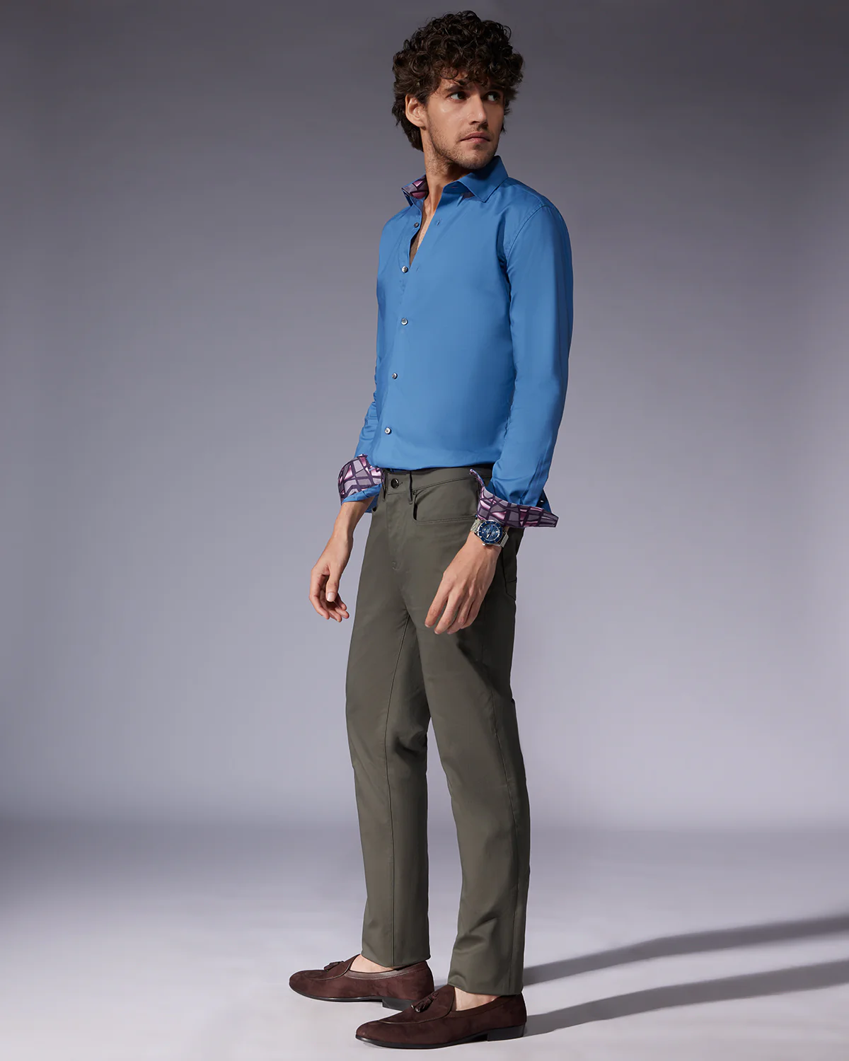 Cotton Poplin Shirt - Blue - Image 4