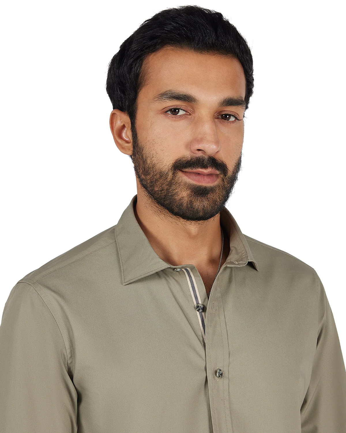 Cotton Poplin Shirt -  Olive - Image 2