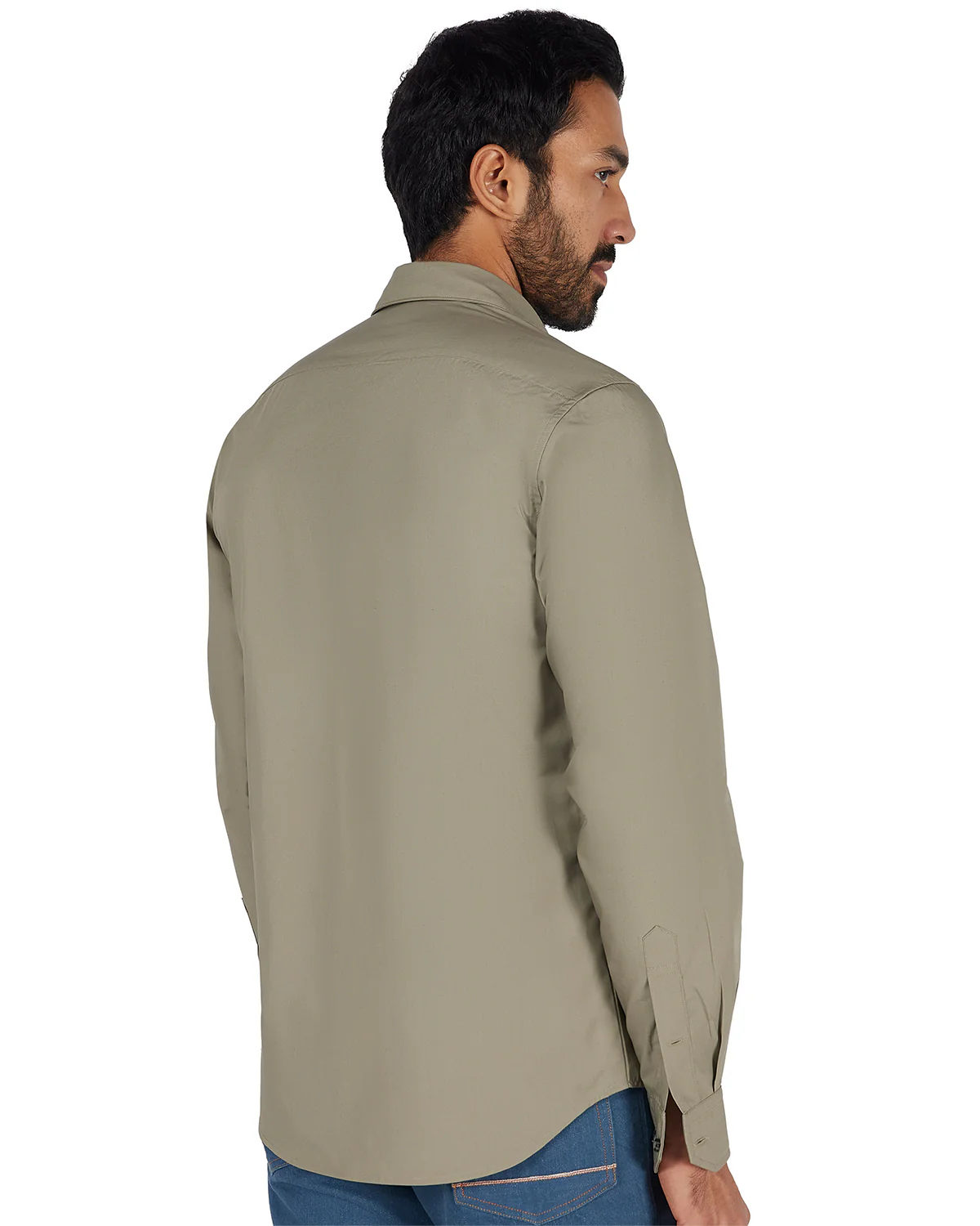 Cotton Poplin Shirt -  Olive - Image 5