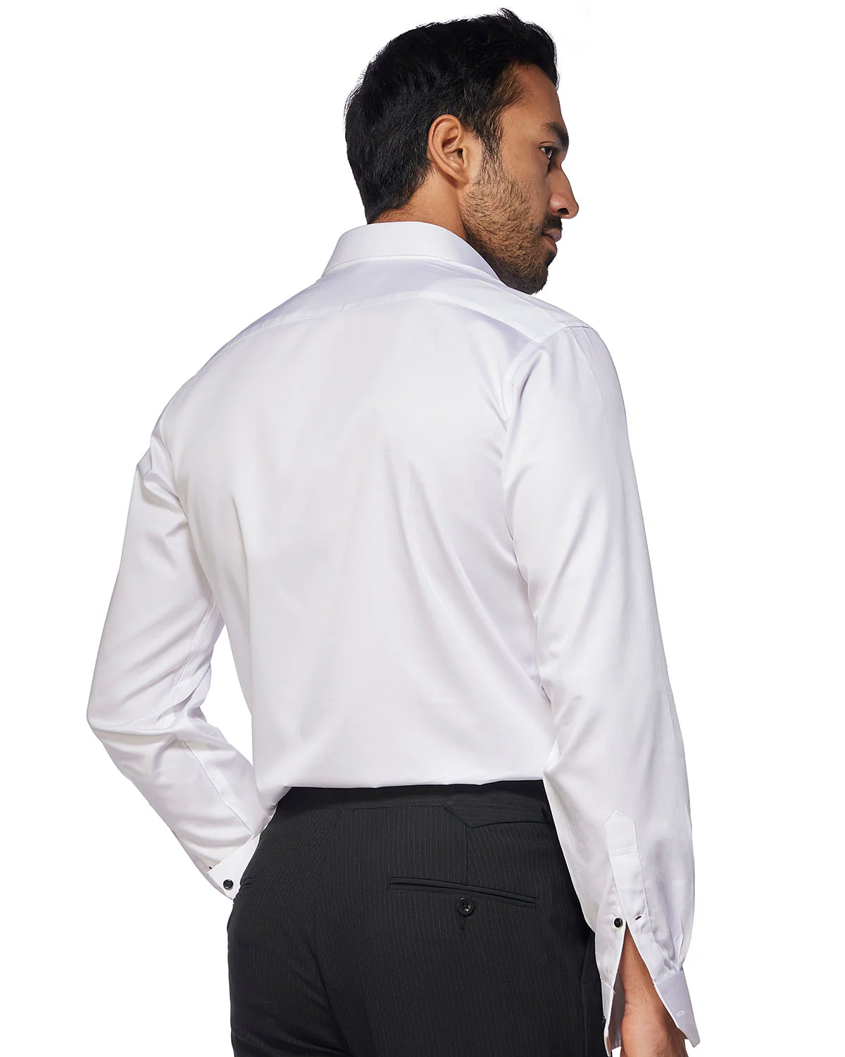 Cotton Satin Shirt - White - Image 5