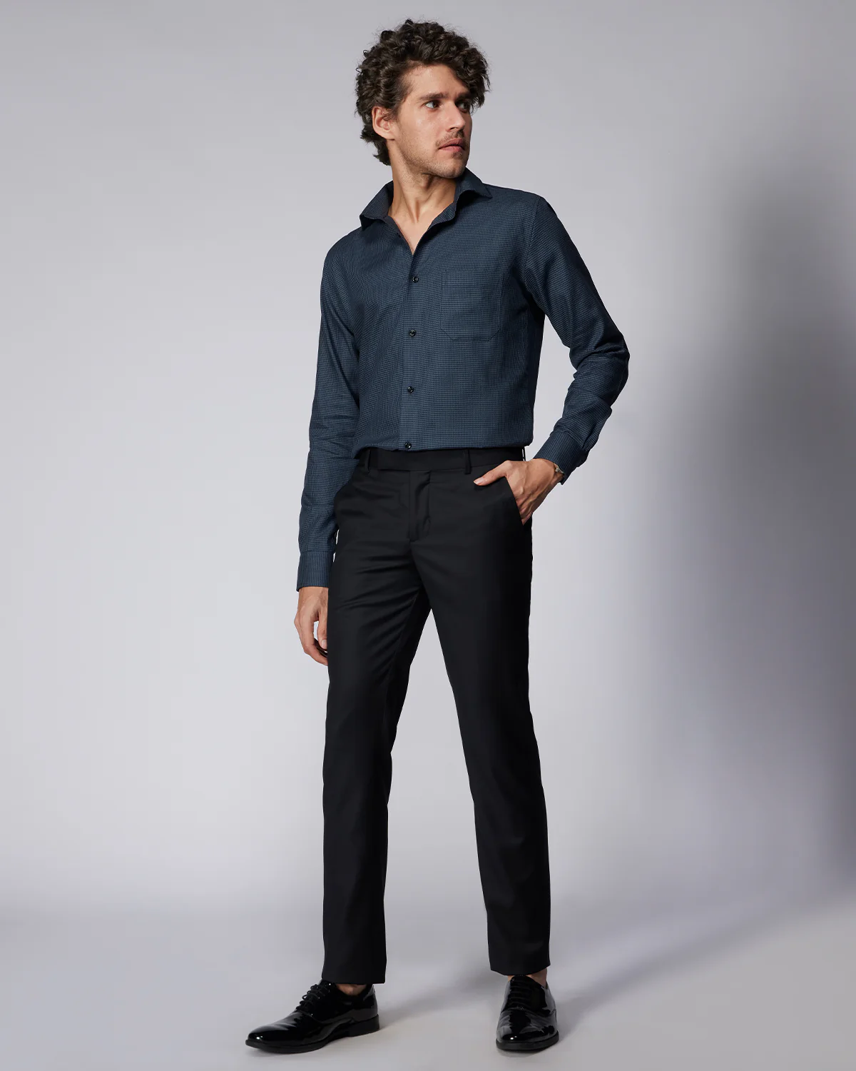 Cresta Blended Wool Dress Pants - Black - Image 2