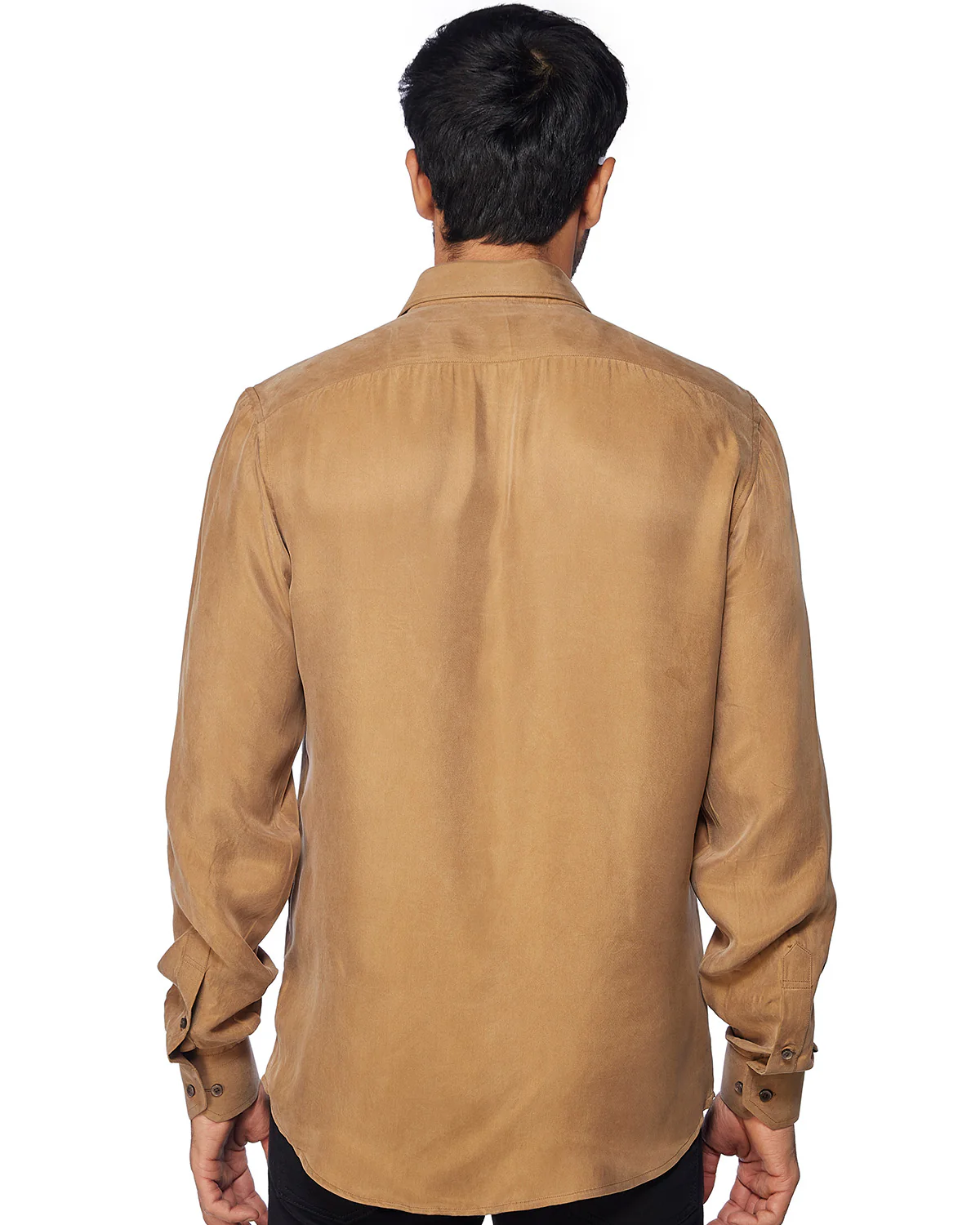 Cupro Twill Shirt - Brown - Image 5