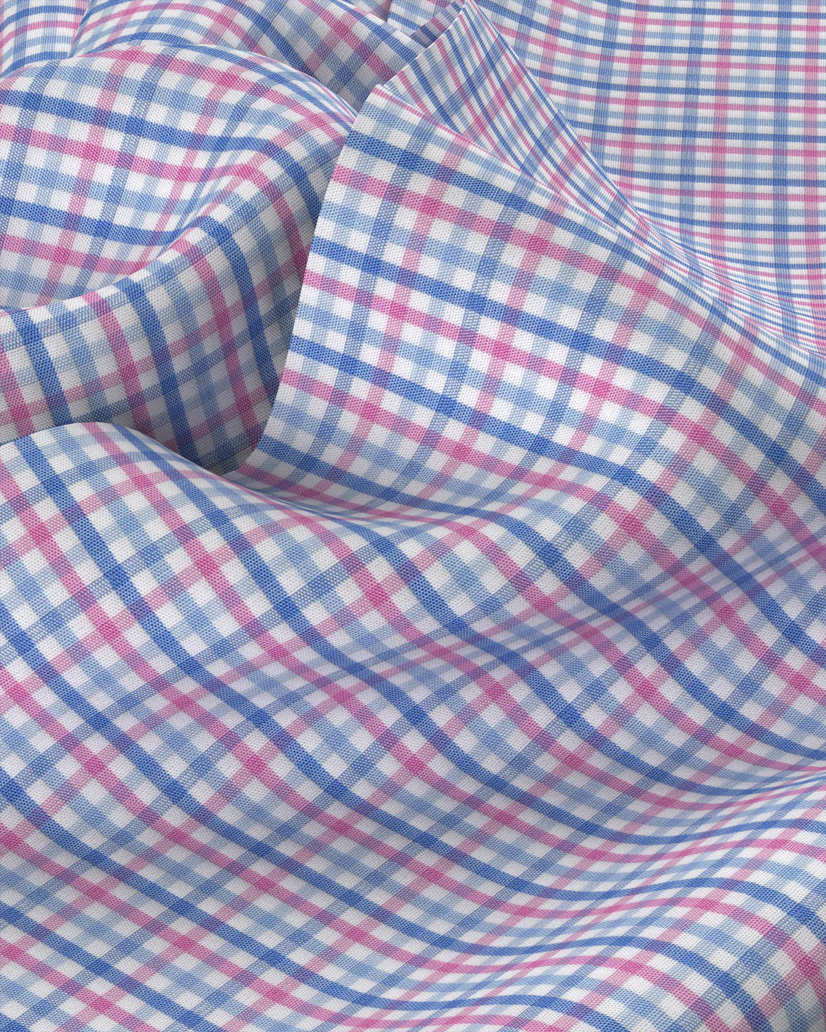 Easy-Care Checked Shirt - Blue & Pink - Image 3