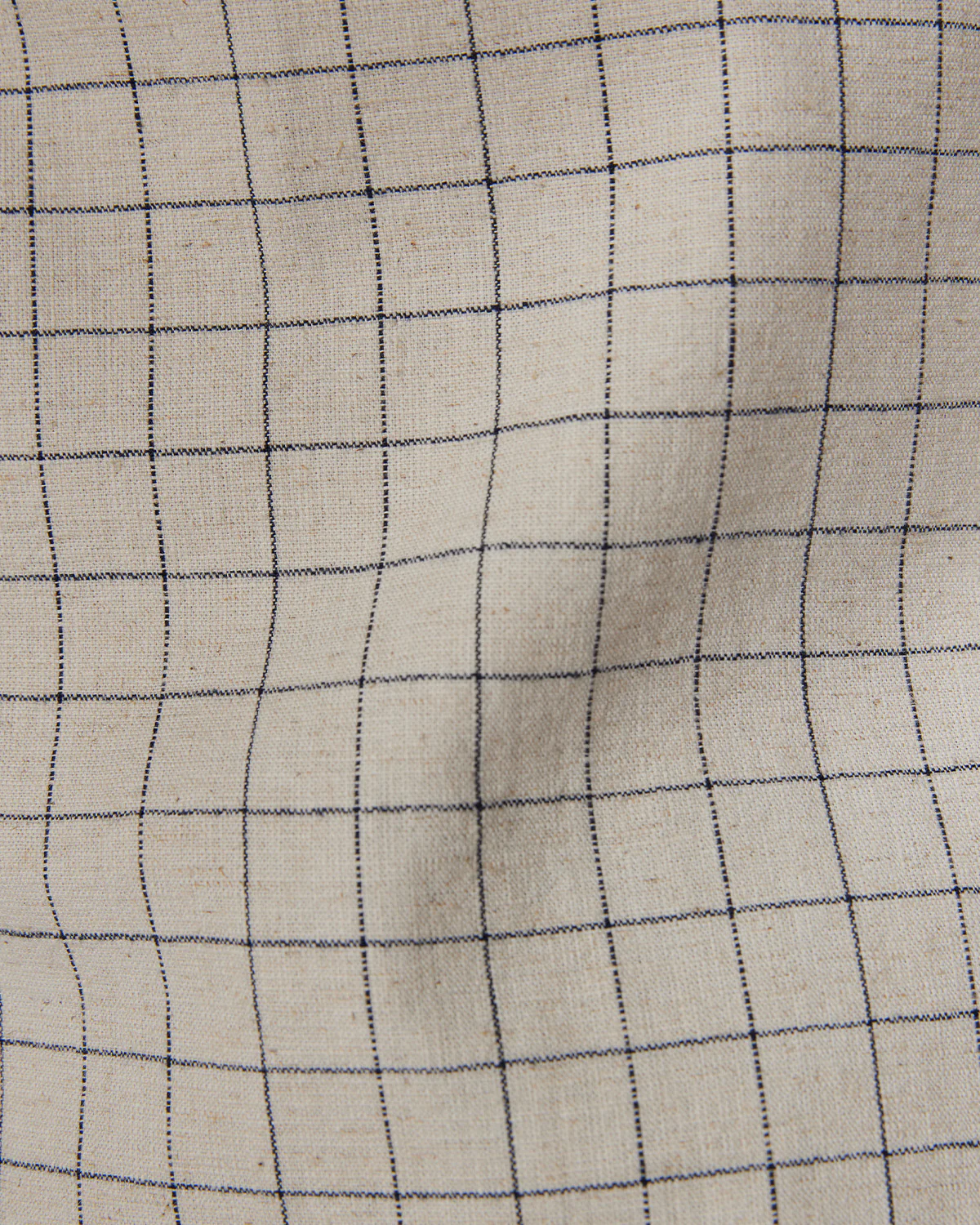 Ecru & Navy Cotton Checked Shirt - Image 6